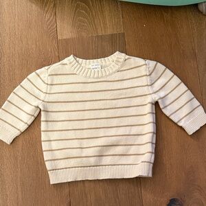 Carter's Beige and Cream Striped Knit Sweater